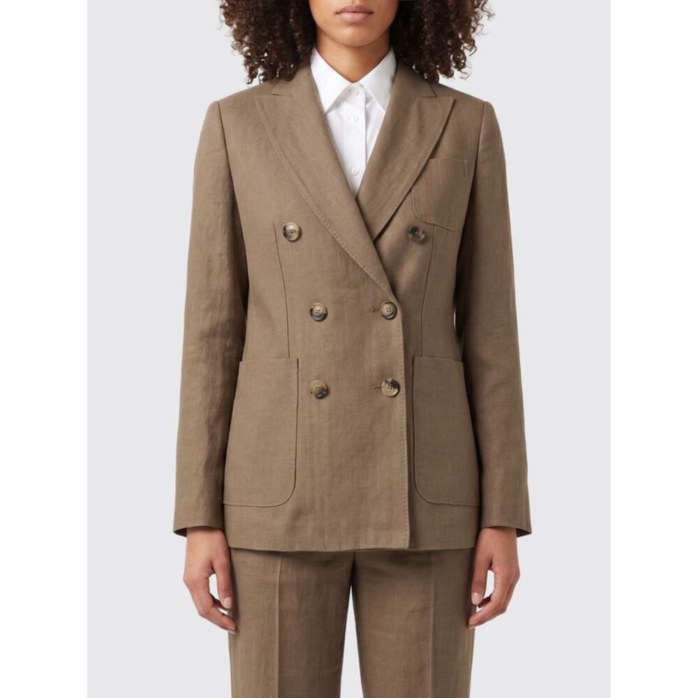 Max Mara Women Max Mara Double-Breasted Hemp Blazer